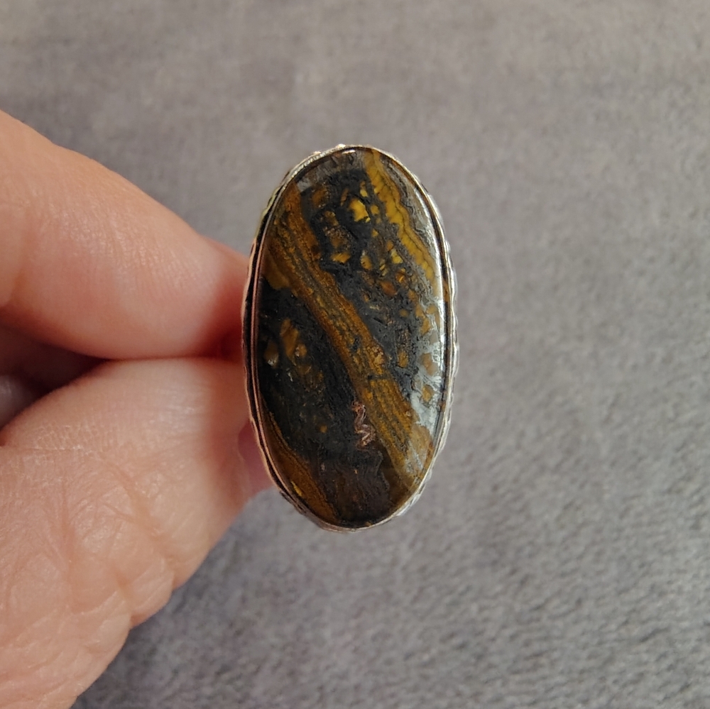 Iron Tiger Eye Statement Ring